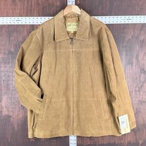 Boston Harbour Outdoor Wear Suede Leather Jacket Mens XL Lined Full Zip‎ Vintage